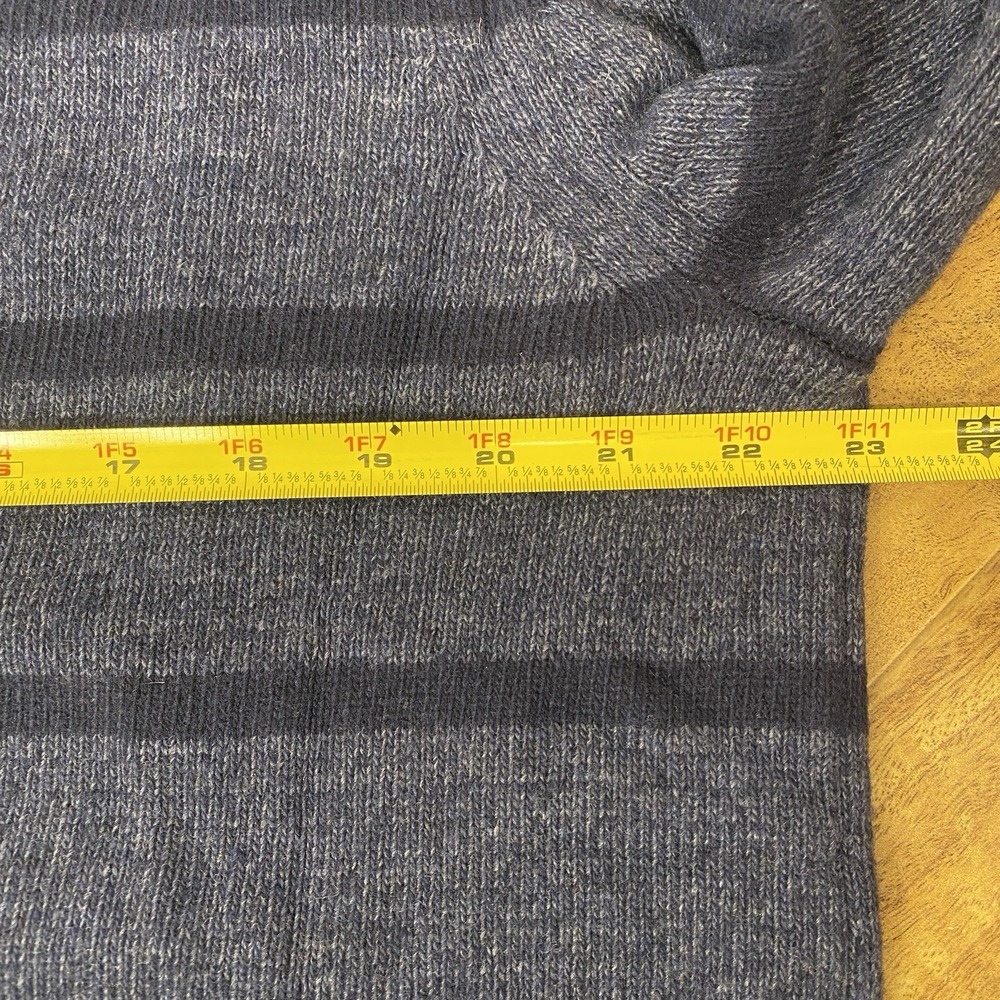 Banana Republic Sweater Mens Large Wool Blend Flipucci Striped Blue Pullover - Picture 6 of 7